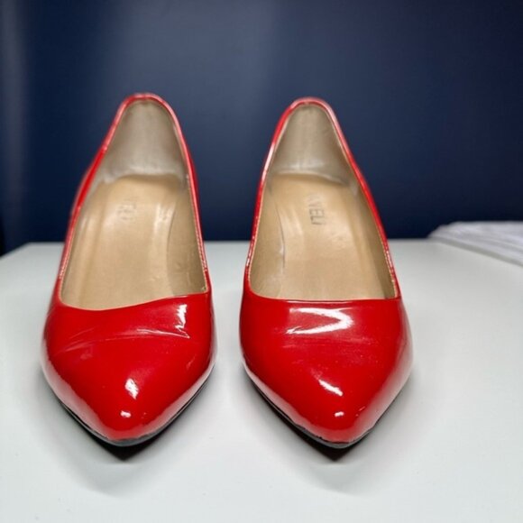 VANELi Red Patent Leather Pointed Toe Block Heels Size 6 - Picture 10 of 10